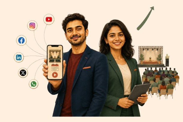 Event organisers promoting a campaign across social platforms
