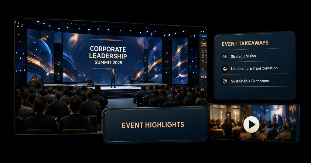 LED stage visuals, session graphics and event highlight content