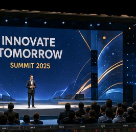 INNOVATE TOMORROW SUMMIT event screen on a desktop monitor