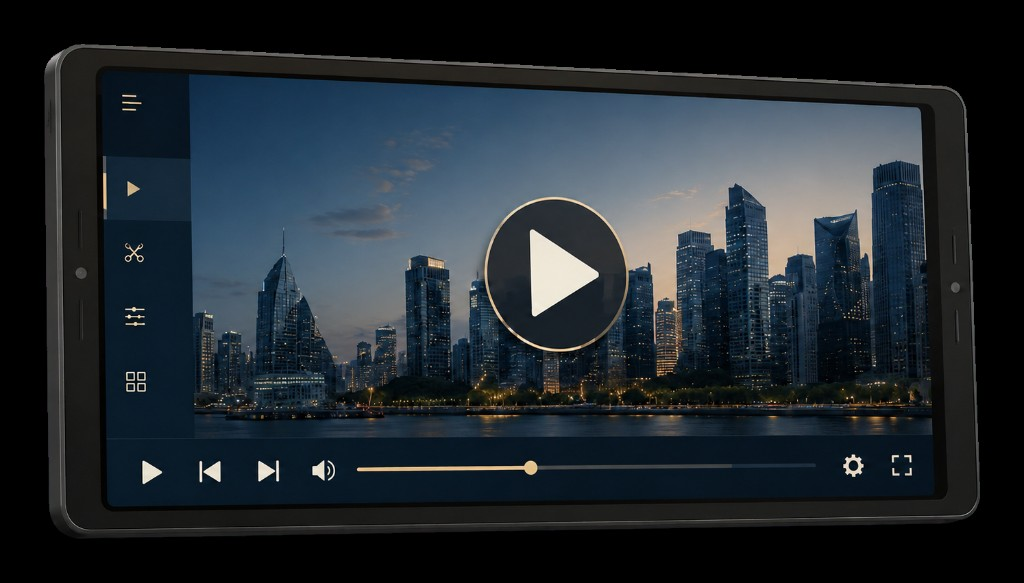 Corporate video presentation on a tablet