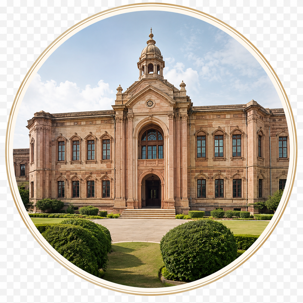 A sandstone campus of an educational institution