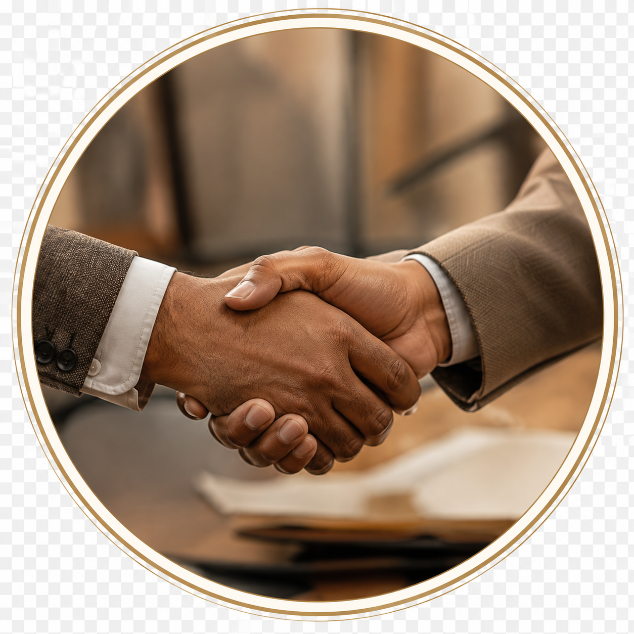 A handshake sealing a foundation partnership